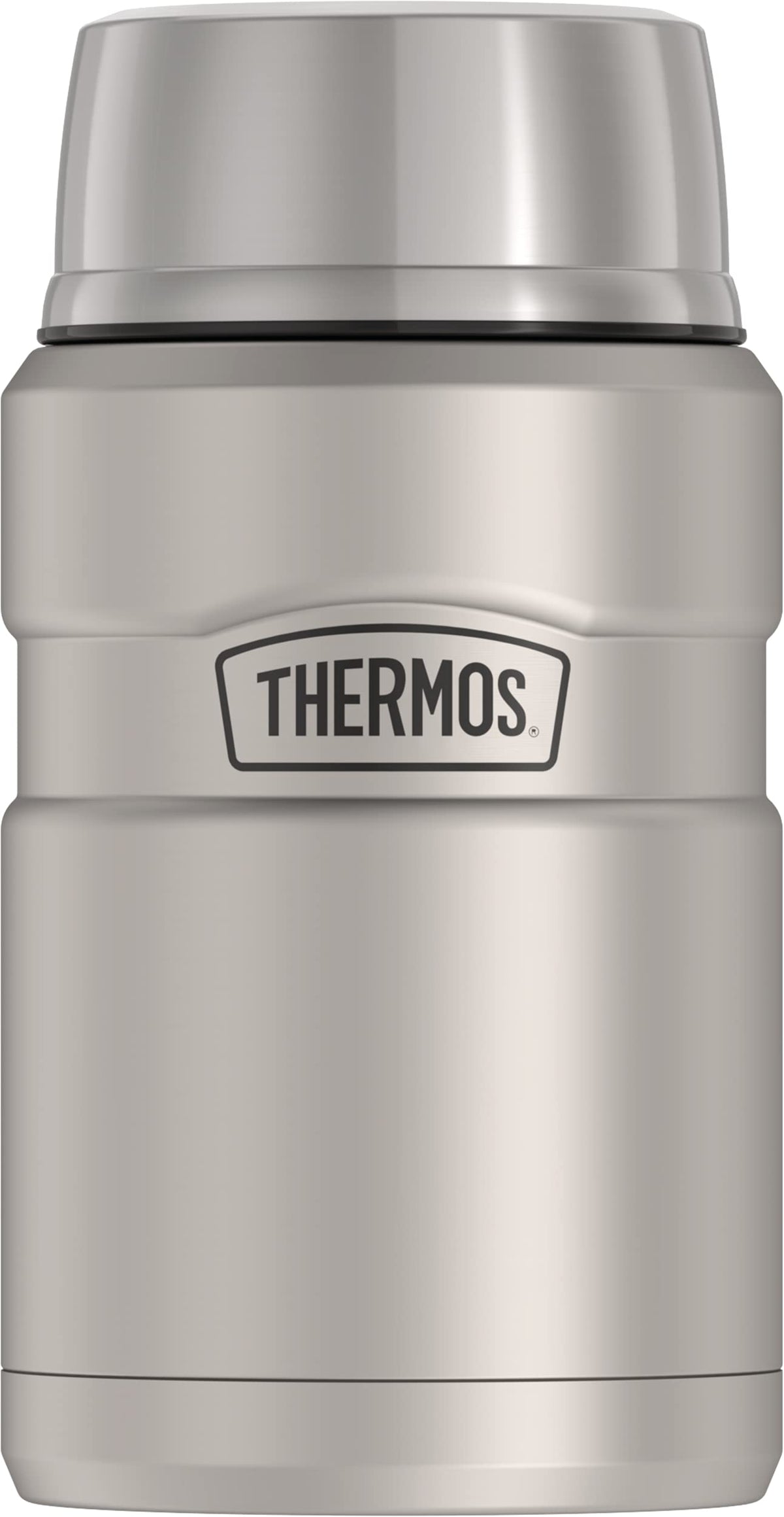 THERMOS Stainless King 24oz front view shows matte steel body for durable meals.