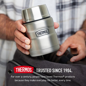 THERMOS Stainless King sweat-proof exterior stays cool to touch with hot drinks.