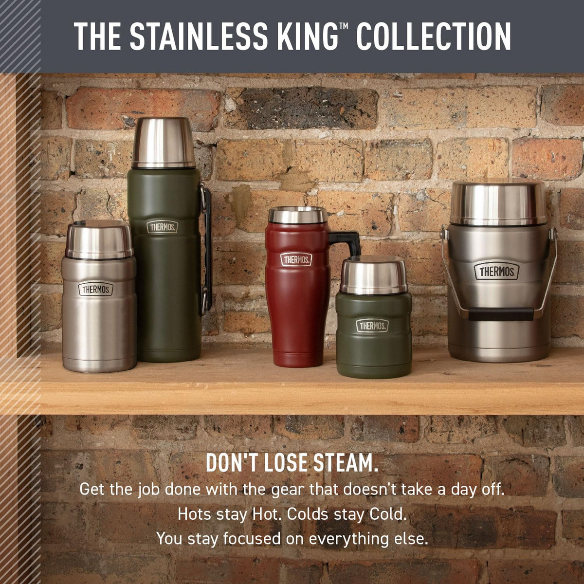THERMOS Stainless King tea-hook shown for tea bags or infusers.