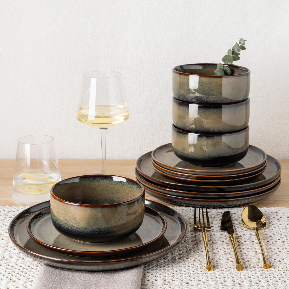 Earthy Coca Mocha tones on TheTerra ceramic pieces with natural finish