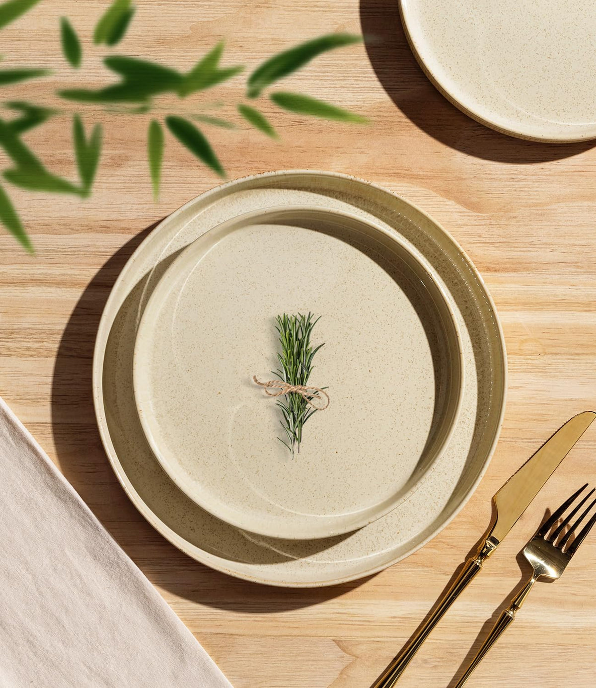 TheTerra dinner plates 10-25 inches showcase speckled finish for stylish servings.