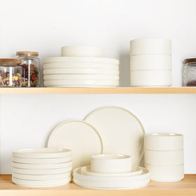 TheTerra natural beige finish adds calm elegance to any table setting