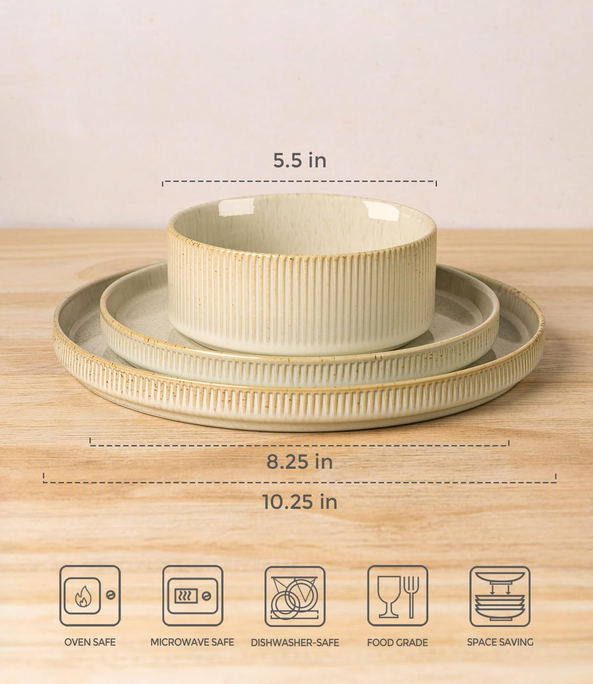 TheTerra oven-safe and dishwasher-safe dinnerware for everyday convenience.