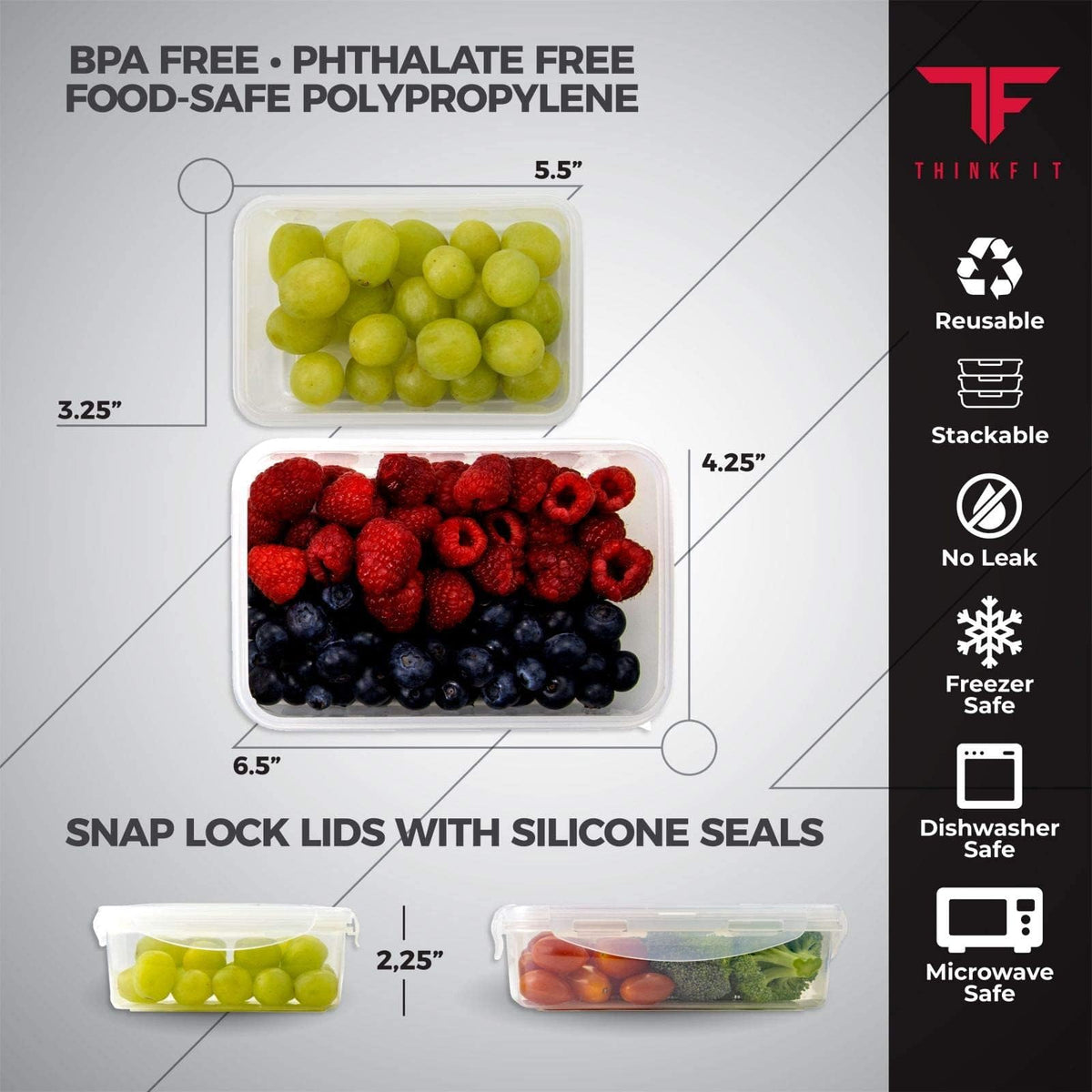 BPA-free durable plastic for reusable daily use