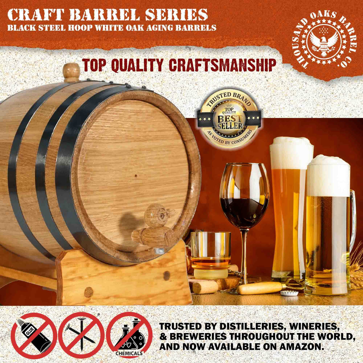 Thousand Oaks 2L aging barrel in action for faster flavor development.