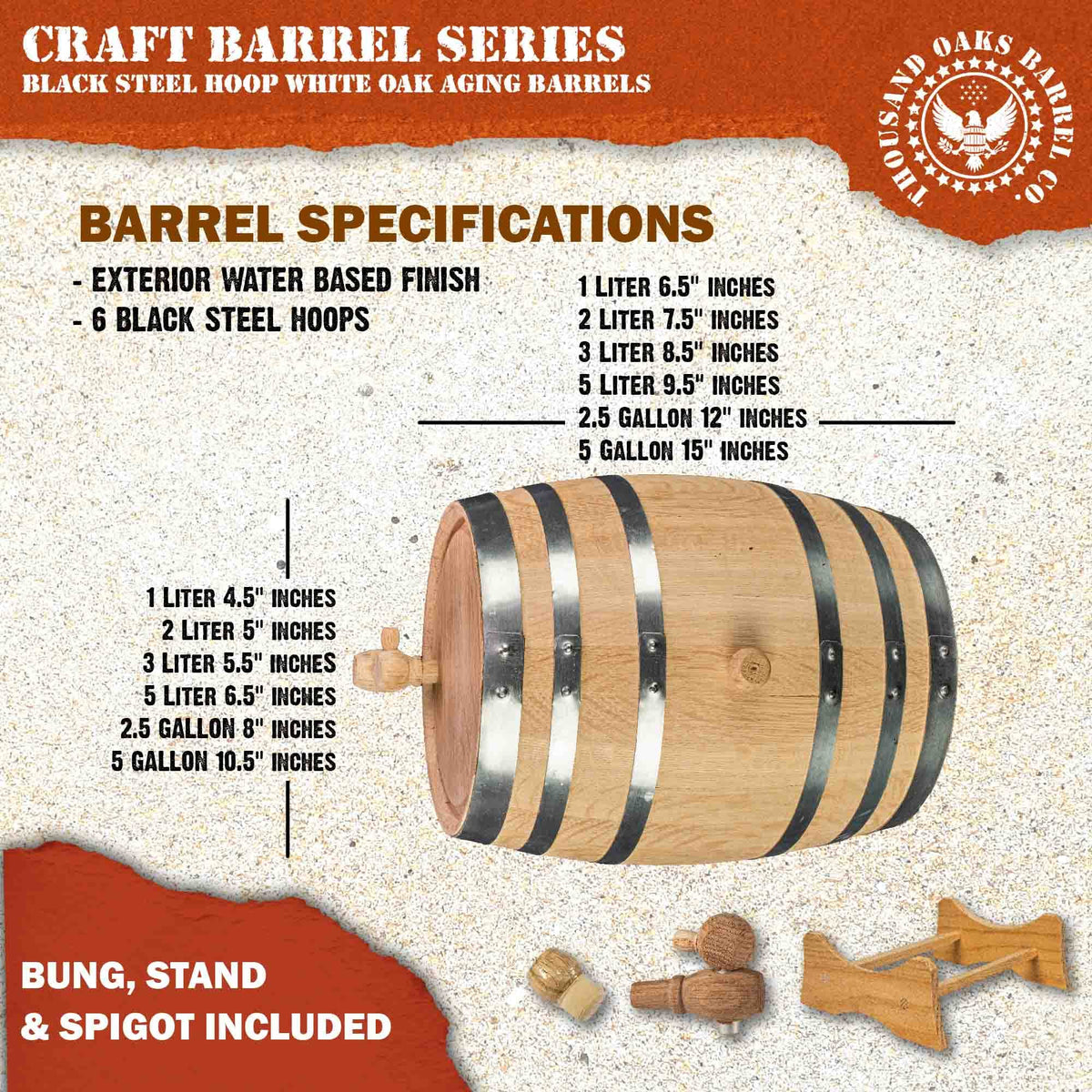 Thousand Oaks barrel kit with aging setup for cocktails.