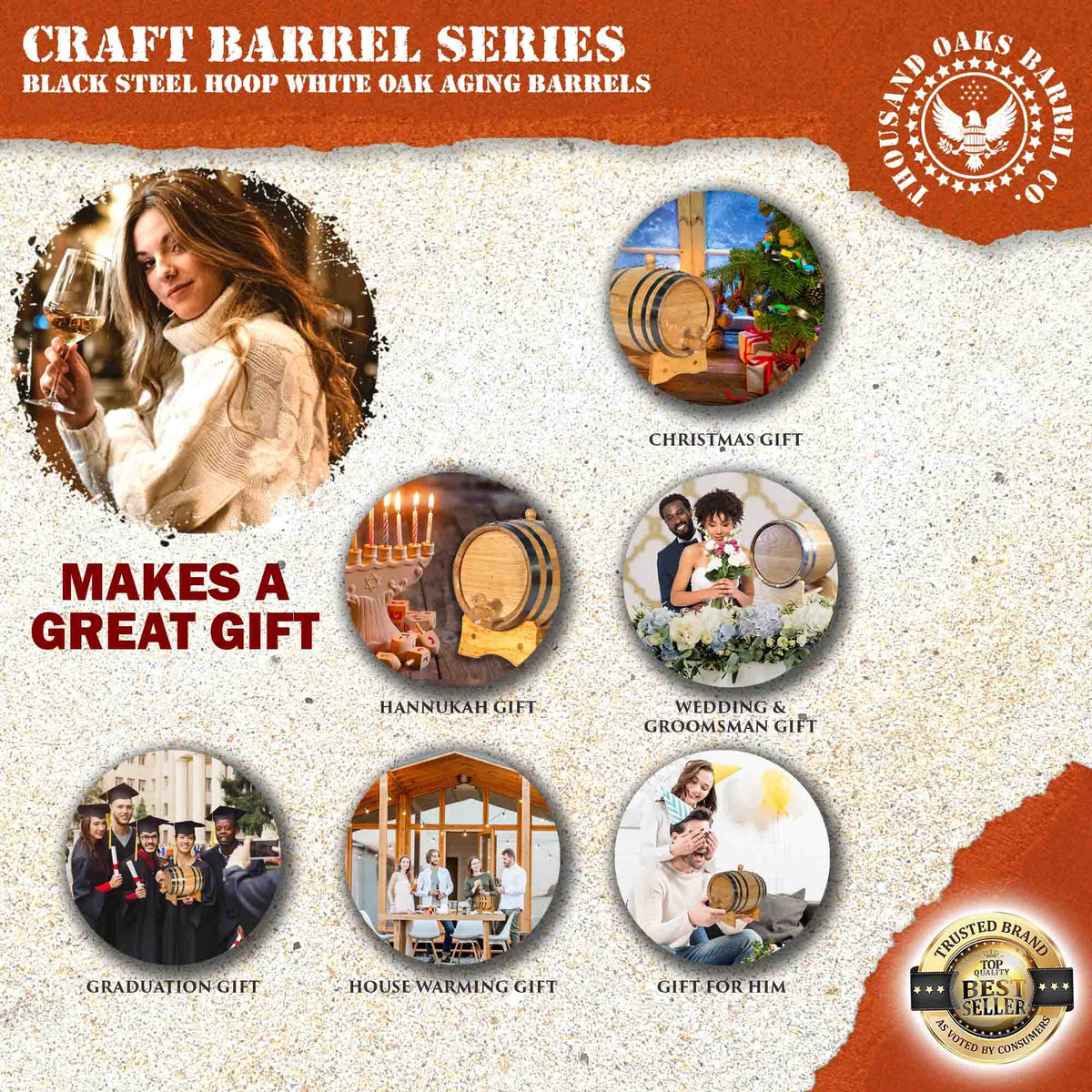 Thousand Oaks 2L barrel compact design for home aging.
