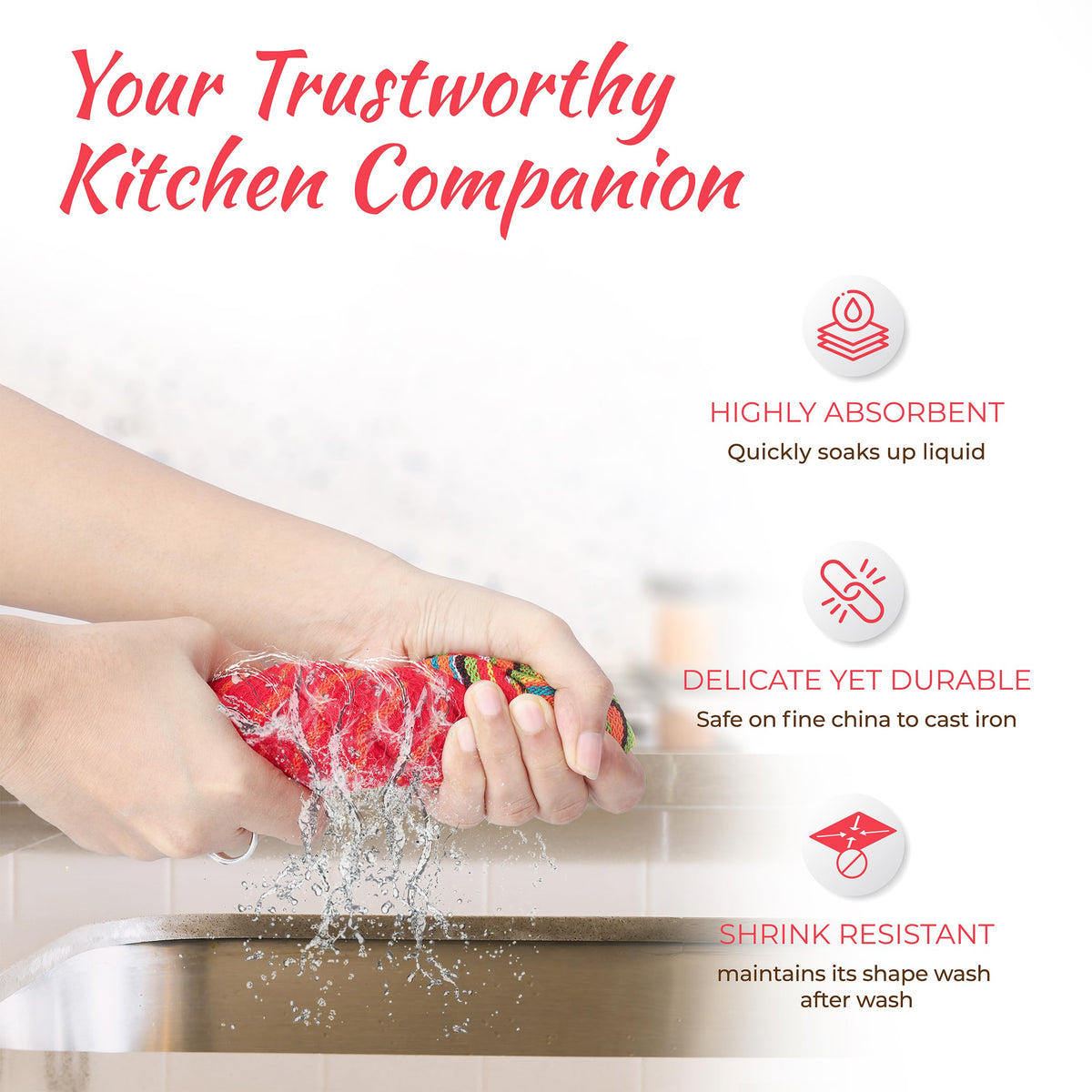 THREAD SPREAD drying towels quickly dry hands and utensils after cooking.