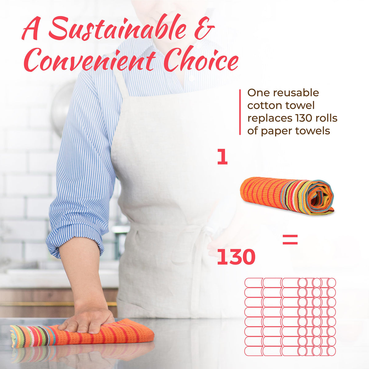 THREAD SPREAD multipurpose towels ideal for drying, cleaning, or decorative table use.