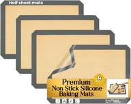 ThreadNanny Silicone Baking Mats Half Sheet – 4 Pack, Heavy-Duty Non-Stick