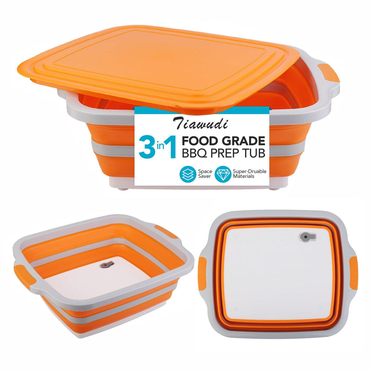 Tiawudi collapsible sink folded for compact storage.