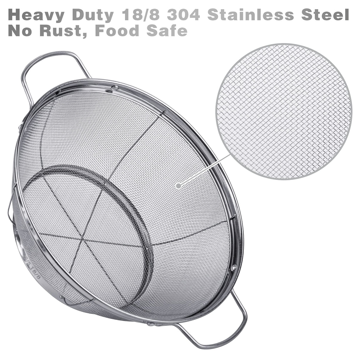 Tiawudi large-5-quart colander with sturdy rim, ideal for draining large batches
