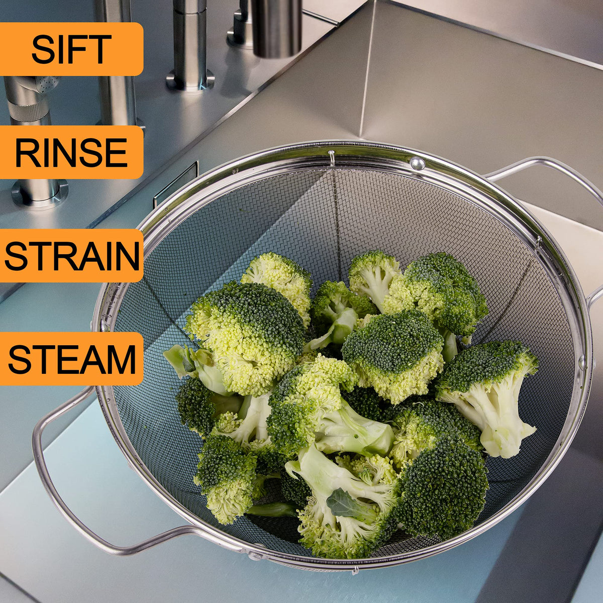 Tiawudi 18/8 stainless steel construction resists rust and preserves flavor.