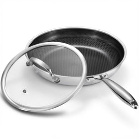 Tibbicc 8-inch pan with lid, all-in-one cookware for quick weeknight meals.
