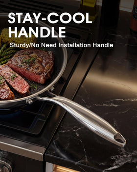 Tibbicc non-stick coating releases food smoothly for easy cleanup.