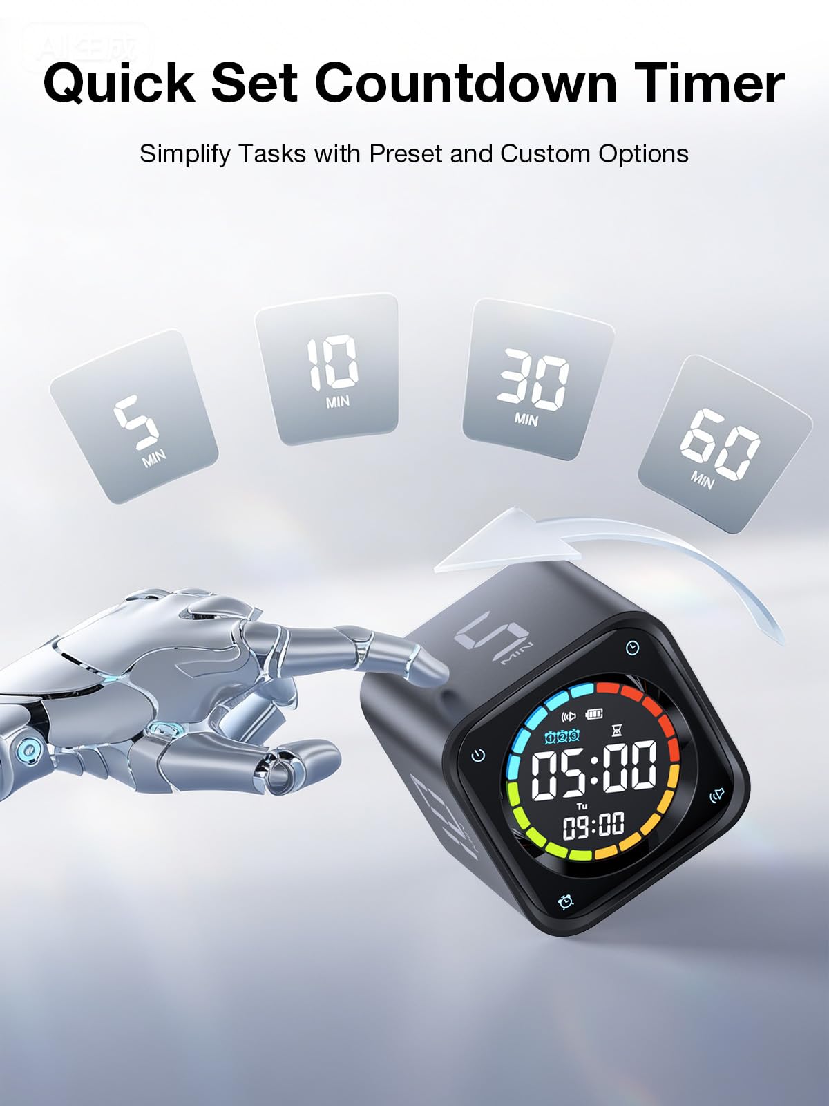 Ticktime TK3 custom countdown panel offers flexible task timing.