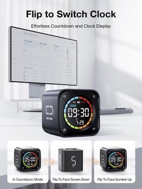 Ticktime TK3 desk clock mode with a bright LED display.