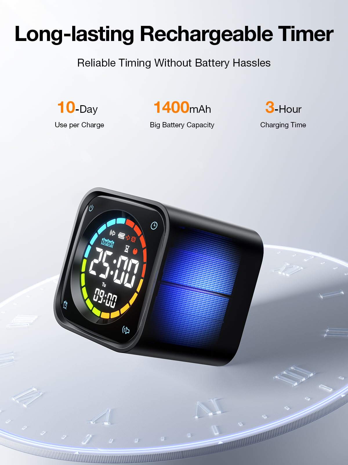 Ticktime TK3 USB-C recharge base for easy charging.