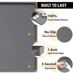 TigeJoy single-piece mat design simplifies cleaning and hygiene.