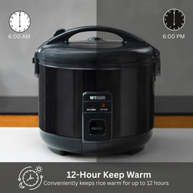 Tiger JNP-S18U-KY steam vent and gasket area emphasizes safe venting.