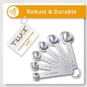 Tiluck cups showing clear engraved marks for easy reading in the kitchen.