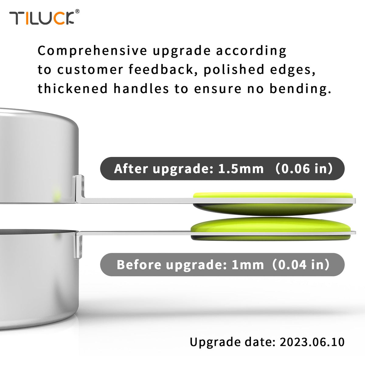 TILUCK measuring spoons showing engraved sizes for quick, accurate portioning.