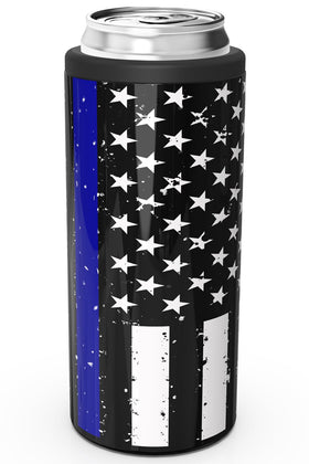 TILUCK Skinny Can Cooler Glitter White front view keeps slim 12 oz cans cold and ready