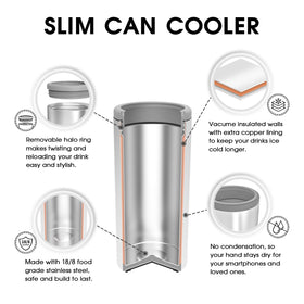 TILUCK Skinny Can Cooler lime — in use at a pool party keeping drinks cold.