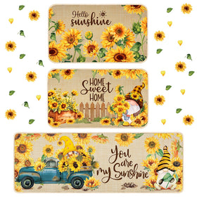 Timgle sunflower-gnomes kitchen rug 17x29 with warm, non-slip design