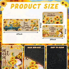 Timgle sunflower-gnomes rug showing non-slip backing in action
