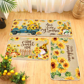 Timgle washable sunflower kitchen mat for easy cleaning