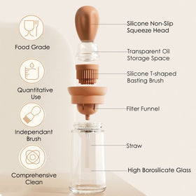 Heat-resistant silicone brush up to 482°F for grilling and frying.