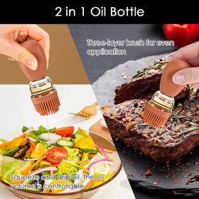 Transparent oil storage with measurement scales for accurate dosing.