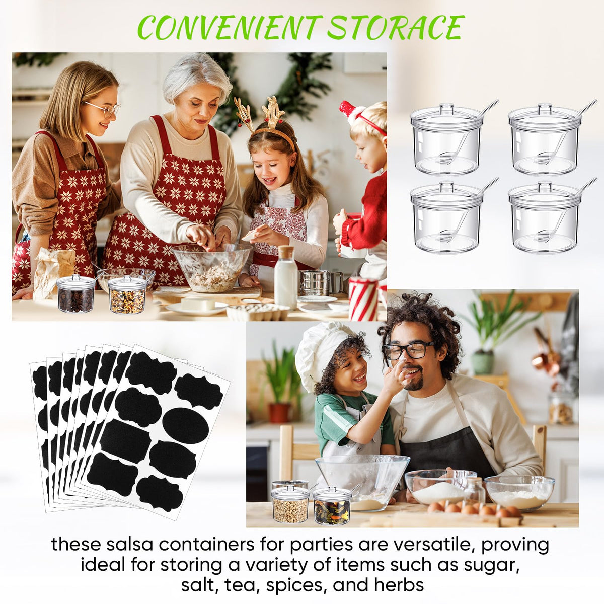 Tioncy sundae bar party dipping containers simplify serving at gatherings.