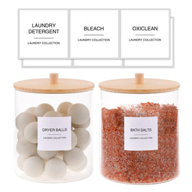 TIPGO glass jar with bamboo lid adds natural charm to laundry space