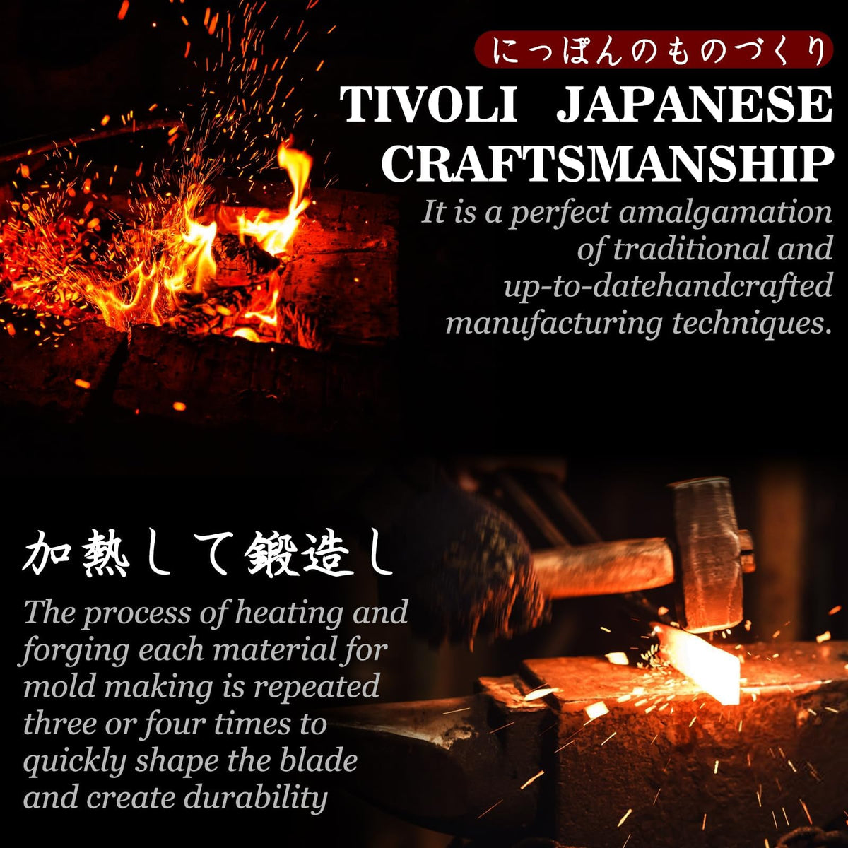 TIVOLI Ulu rosewood-handle full-tang design offers balanced chopping