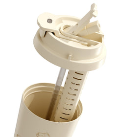 TLINNA lid shows foldable straw and dust cap for clean drinking
