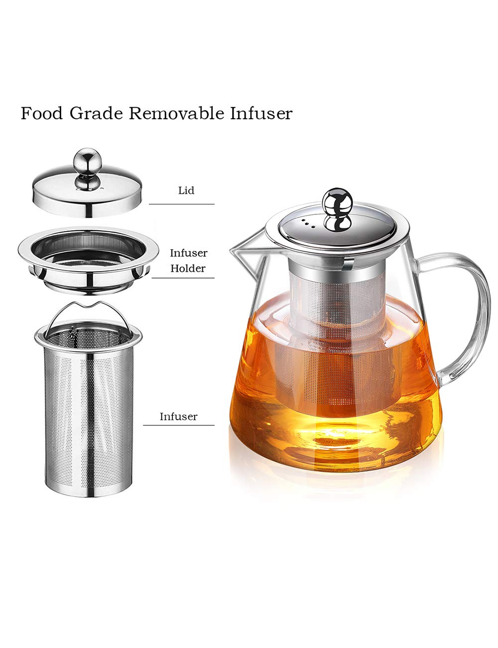 TMOST teapot with 304 stainless steel infuser for safe brewing.