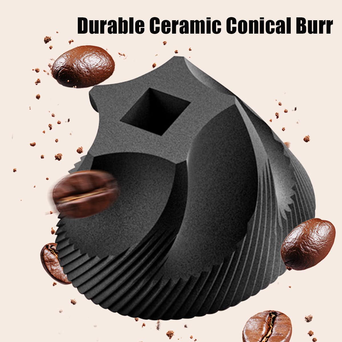 TOBEFORT travel-compact grinder ready for camping or office use.