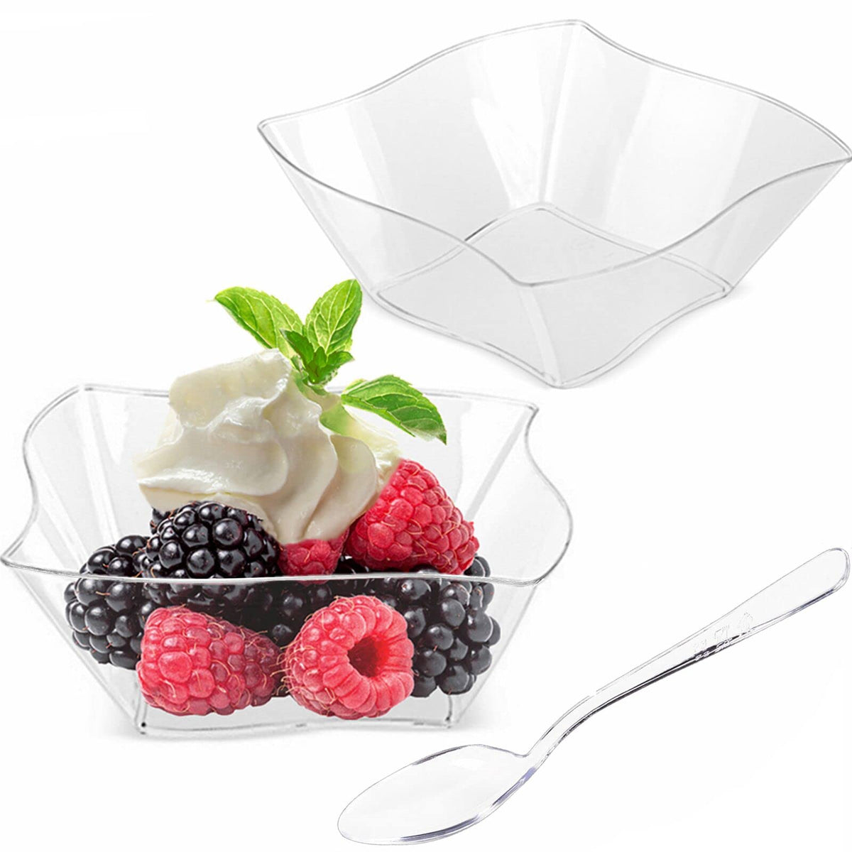 TOFLEN 5 oz dessert cups in crystal clear design for elegant serving