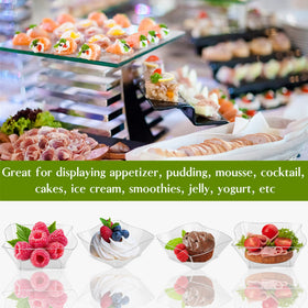 TOFLEN 5 oz cups shown with colorful desserts for eye-catching presentation.