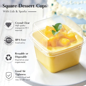 TOFLEN clear plastic dessert cup BPA-free quality suitable for cold treats