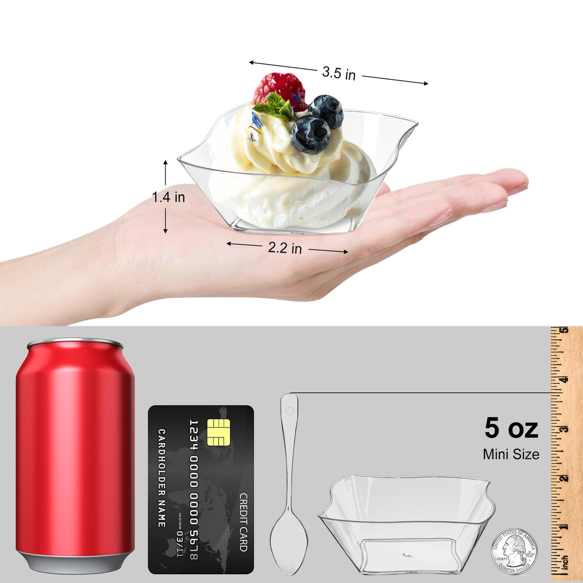 TOFLEN plastic spoons with 5 oz cups for convenient serving at events.