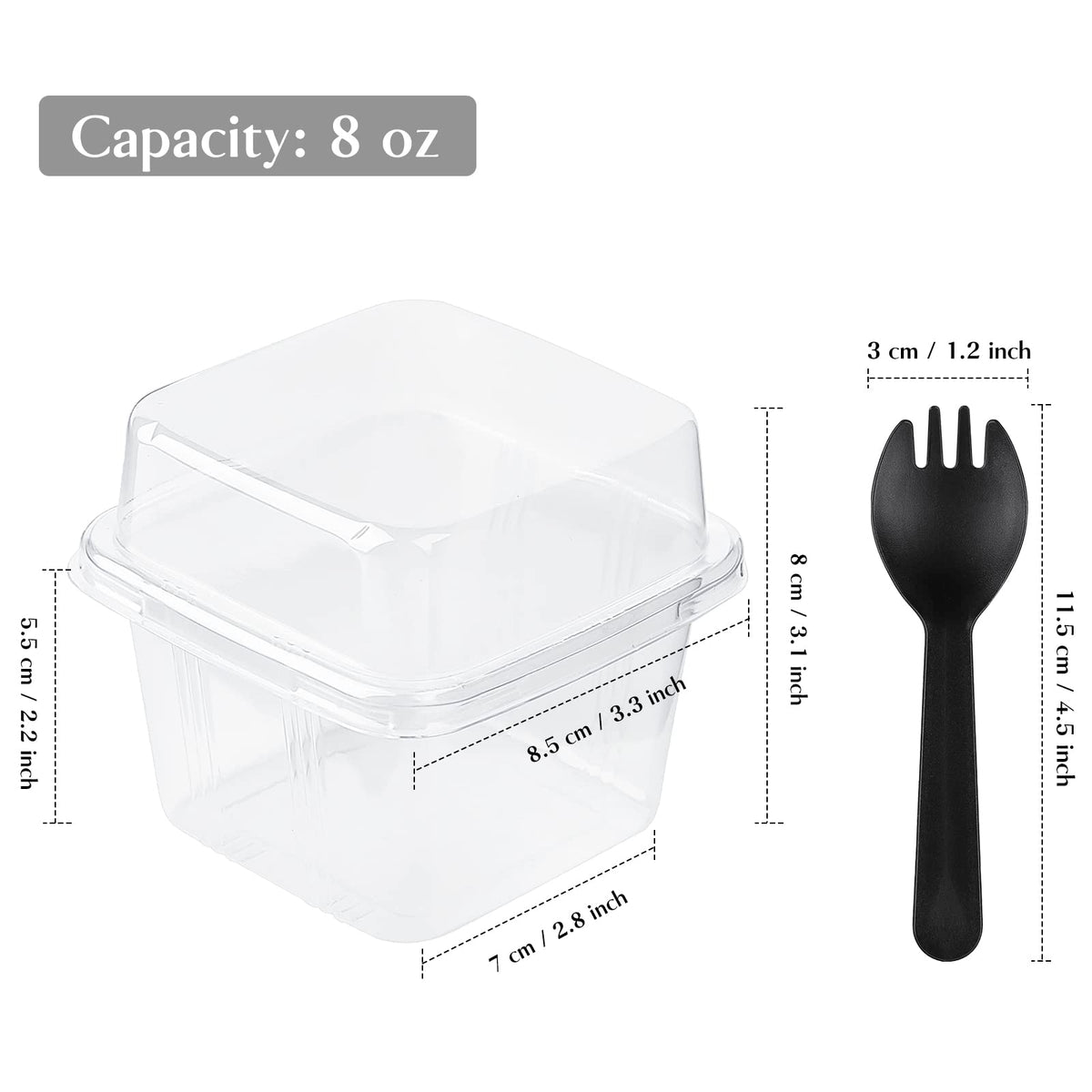 TOFLEN square parfait cups with buckle lids for fresh, dust-free storage