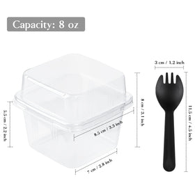 TOFLEN square parfait cups with buckle lids for fresh, dust-free storage