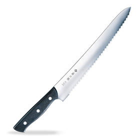 Tojiro bread knife with 10.6-inch blade for smooth crust cuts