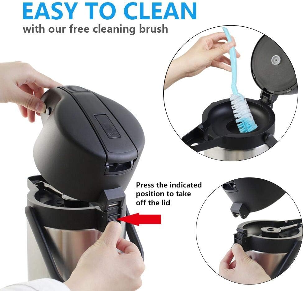 Tomakeit Airpot Dispenser insulated stainless keeps drinks hot or cold.