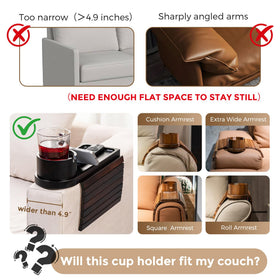 Tomlyop 3-in-1 sofa arm tray keeps remotes, snacks, and phones organized.