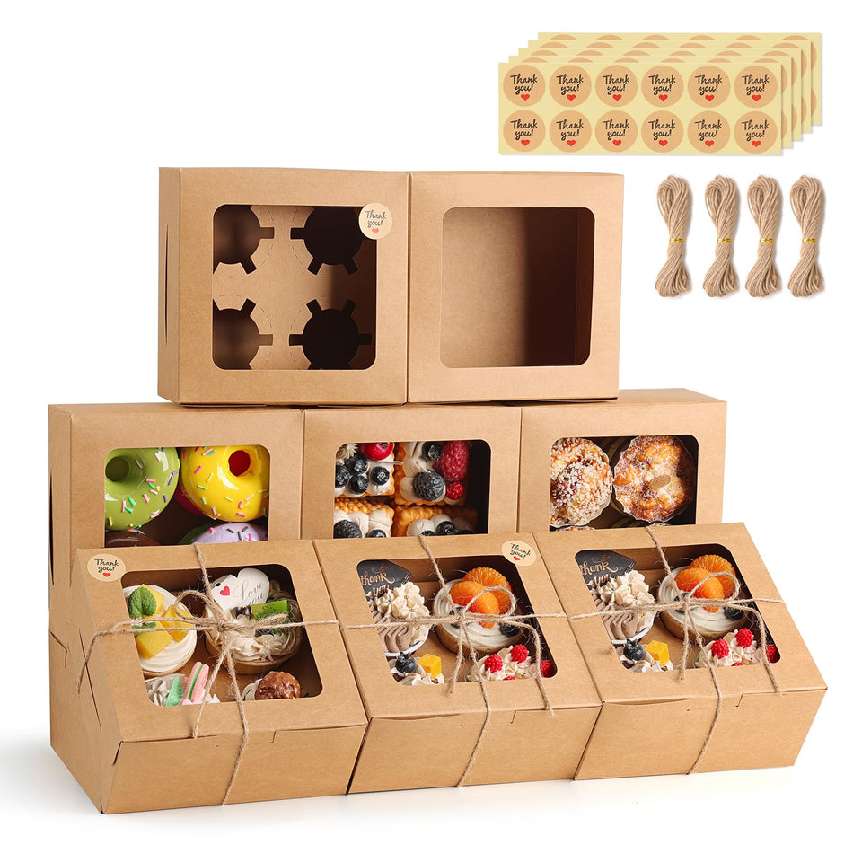 TOMNK cupcake box with window shows contents clearly for transport.