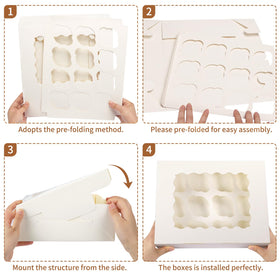 TOMNK cupcake boxes use food-grade materials for sturdy bakery packaging.